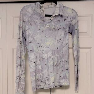 Lululemon Watercolor Floral Athletic Halfzip Long Sleeve Top Sz 4